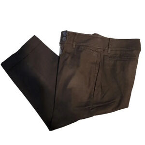 Ann Taylor LOFT Petite cuffed capris brown